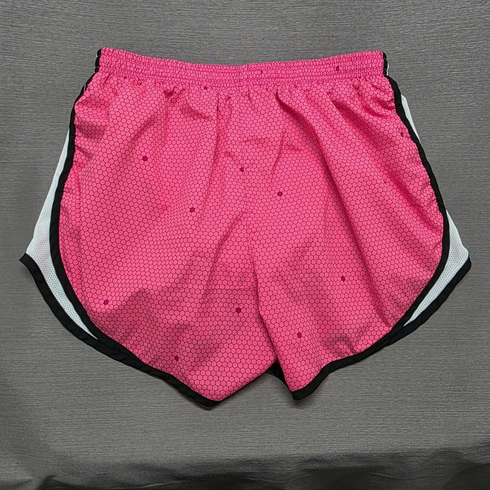 Nike Dri-FIT Tempo Running Shorts Pink Black Honeycomb Hexagon Print Womens M - Picture 5 of 5